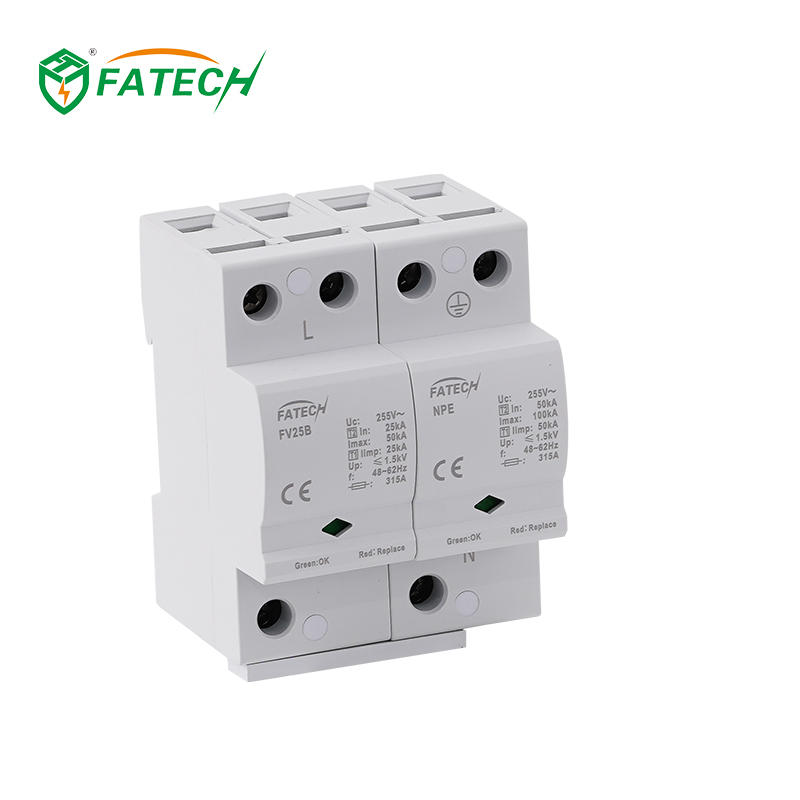 IEC61643 Type 1+2 Iimp 25kA Single Phase AC Surge Protector
