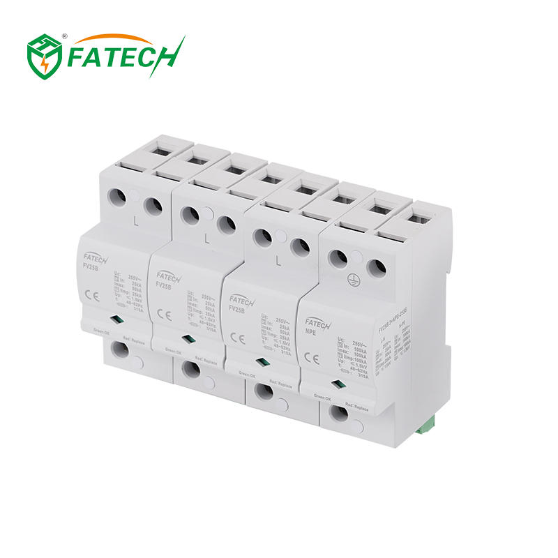 TUV approved Class B+C Iimp 25kA 3 Phase Surge Arrester