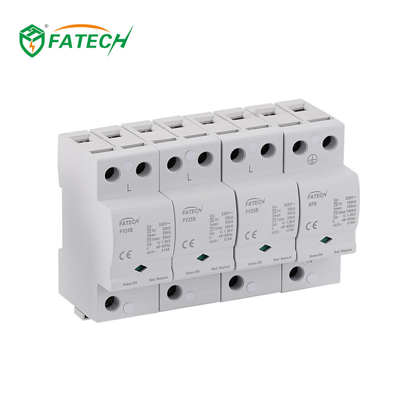 TUV approved Class B+C Iimp 25kA 3 Phase Surge Arrester