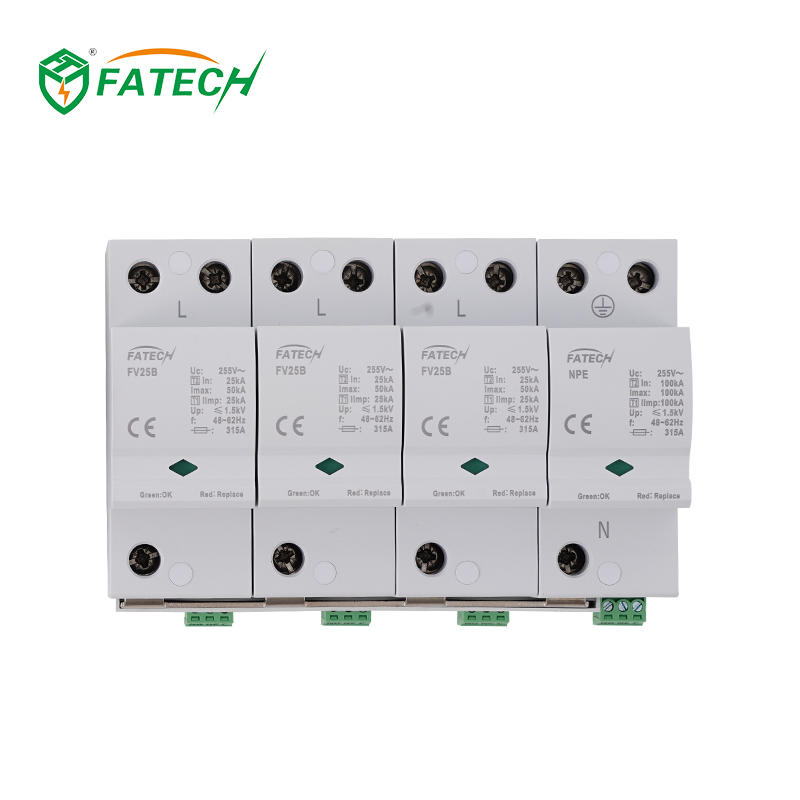 TUV approved Class B+C Iimp 25kA 3 Phase Surge Arrester