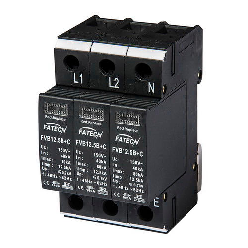 Iimp 12.5kA Type 1+2 3 Poles Surge Arrester