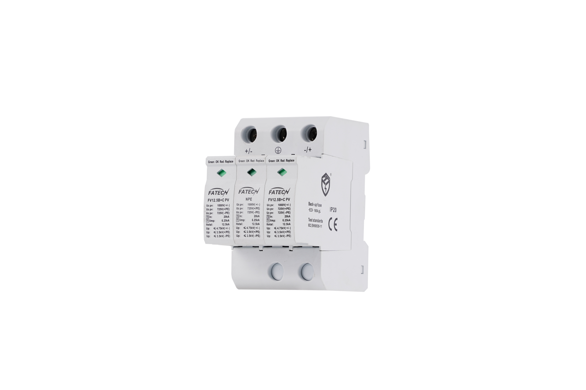 FV12.5B+C 3 1000PVNS Type 1+2 12.5kA PV Surge Protection Device SPD